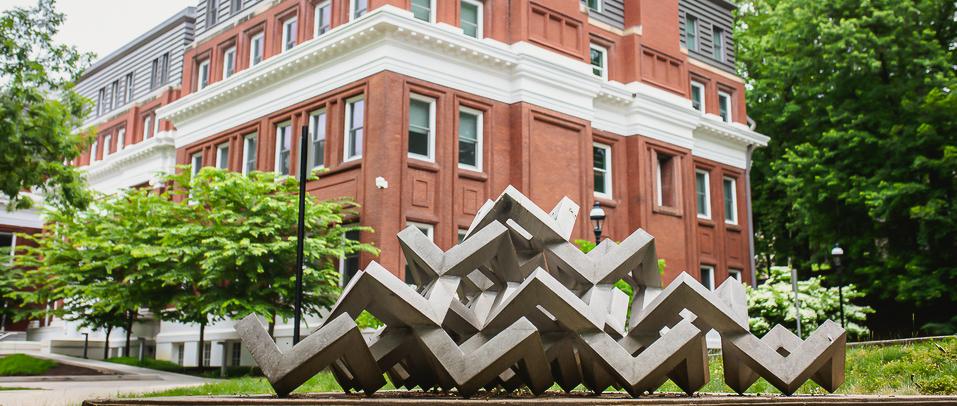 Williams Hall Building with Sculpture